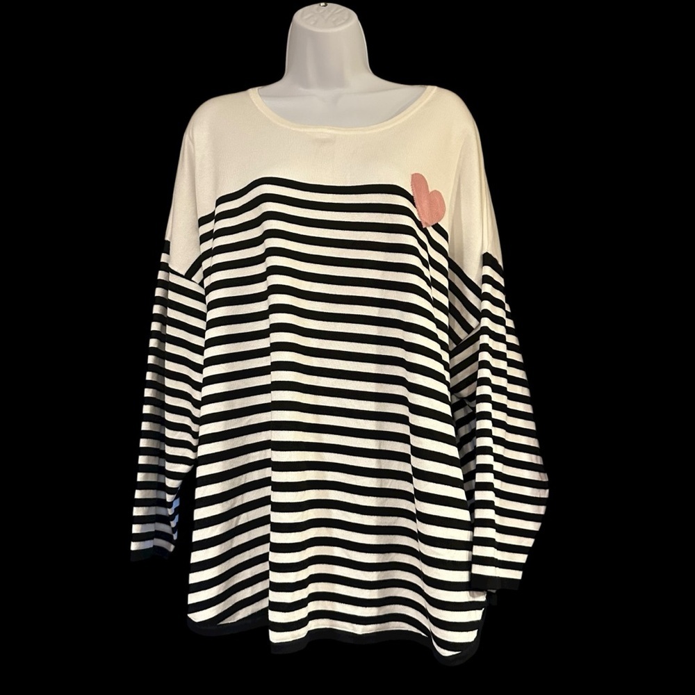 Chelsea & Theodore Black and White Striped Sweater